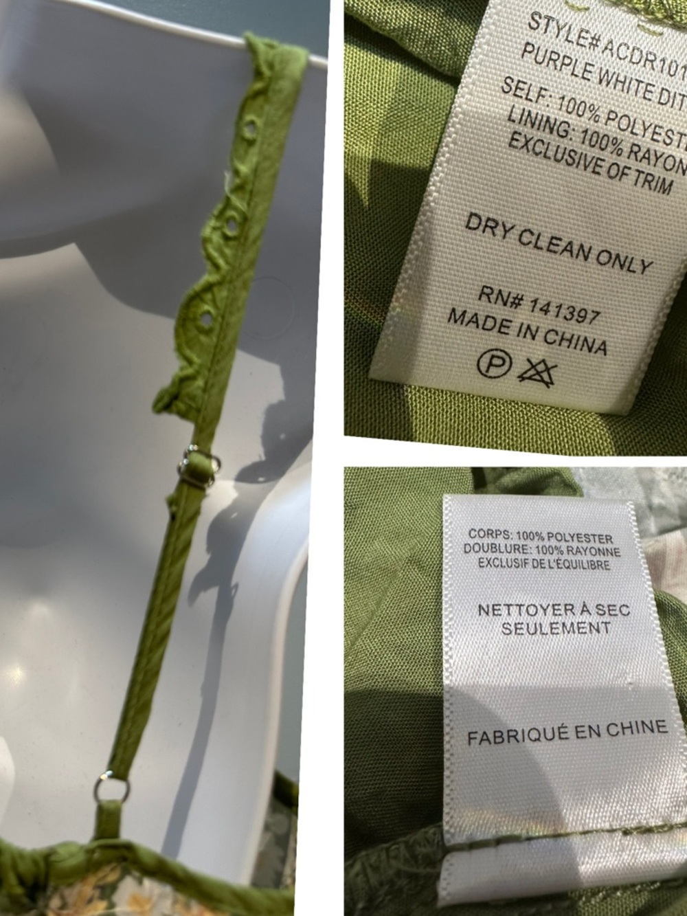 ASTR the Label | Yamila Midi Dress Olive Yellow Floral Eyelet | Medium - Picture 15 of 16